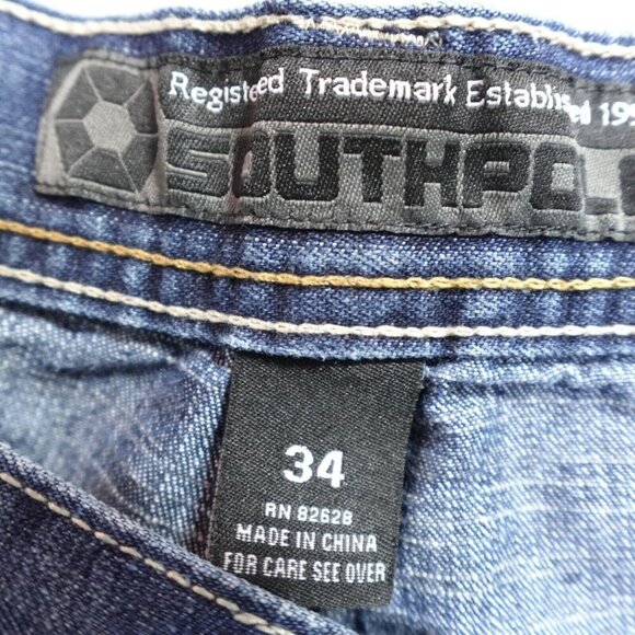 Vintage Southpole Shorts 34 Blue Denim Baggy Loose Y2K - Picture 9 of 10